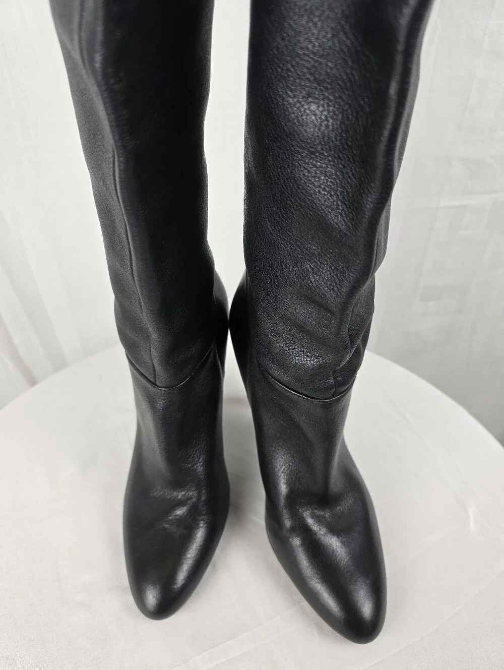 Nine West Catrice Classic Black Faux Leather Over-the-Knee Women's Boots Sz 7M